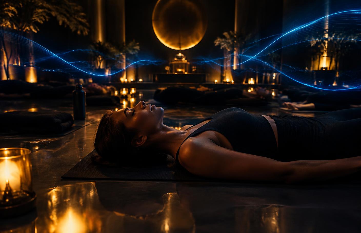 Guided breathwork session in the NeuroWave studio